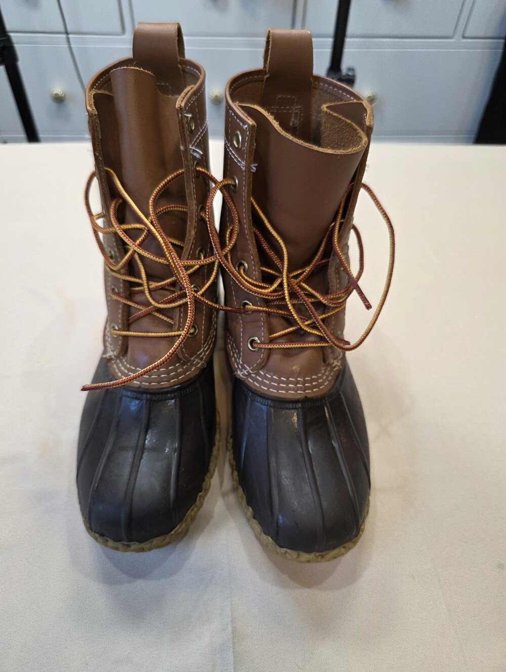 L.L.Bean Bean Boots Size 7 M Brown Leather Made in Maine Duck Boots